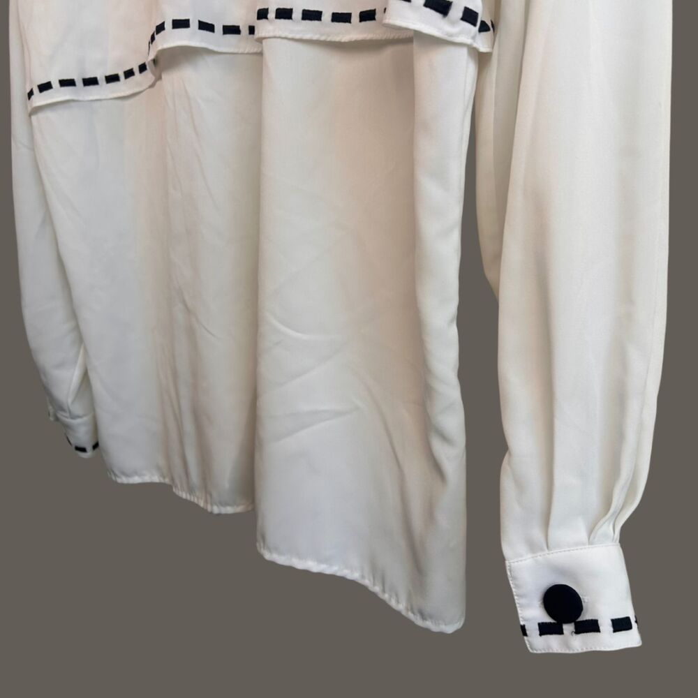 Vintage Tess Large Stitch Button Front Blouse - Picture 7 of 9